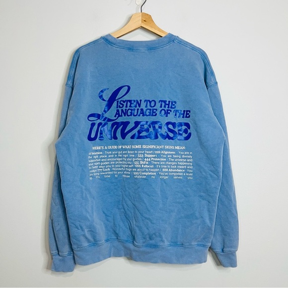 The Mayfair Group Language of the Universe Crewneck in Blue Oversized size S/M - Picture 5 of 8